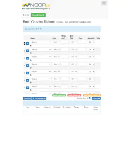 Hisse Online Şube ve Platform Mobile Çoklu Emir